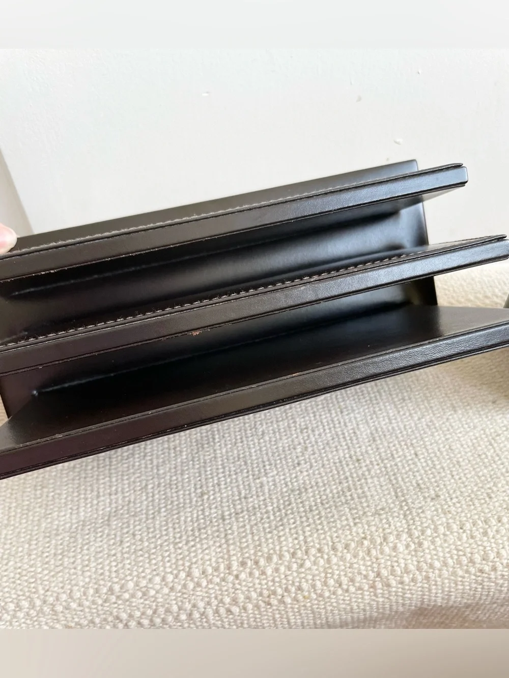 T Anthony Leather Letter Paper Organizer And Leather Pen Box ITALY